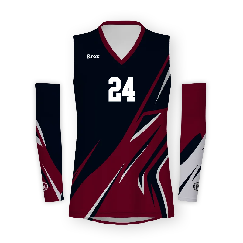 Quake Women's Sleeveless with Sleeves Sublimated Volleyball Jersey