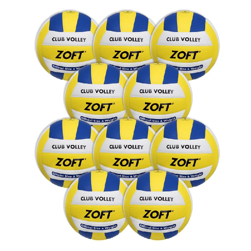 Zoft Official Club Size and Weight Volleyball | 10 Pack